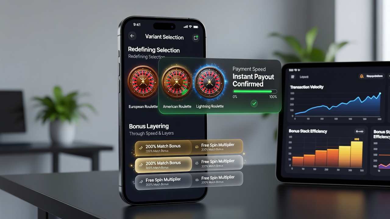Darstellung von Bonus-Layering und Variantenfilter in einer mobilen Roulette-App